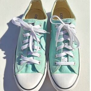 Converse Chuck Taylor All Star Low Top Sneakers Mint Green Canvas Good Condition